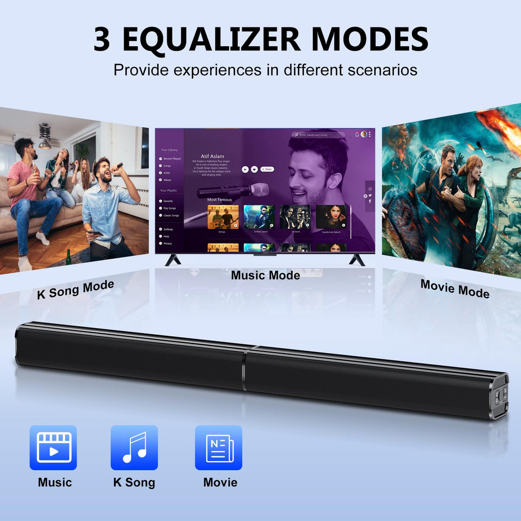 Barra de Sonido Bluetooth de 80W para Smart TV