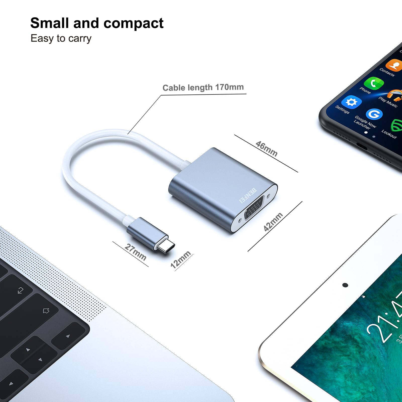 Adaptador USB-C a VGA Thunderbolt 3/4 000165grey