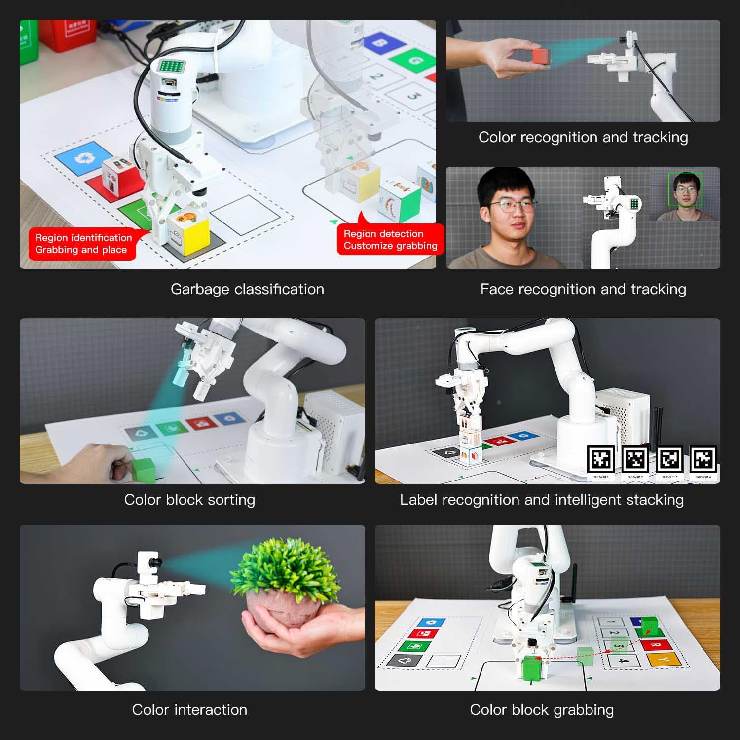 Bras Robotique ROS 7-DOF Programmable avec Pince Adaptative pour