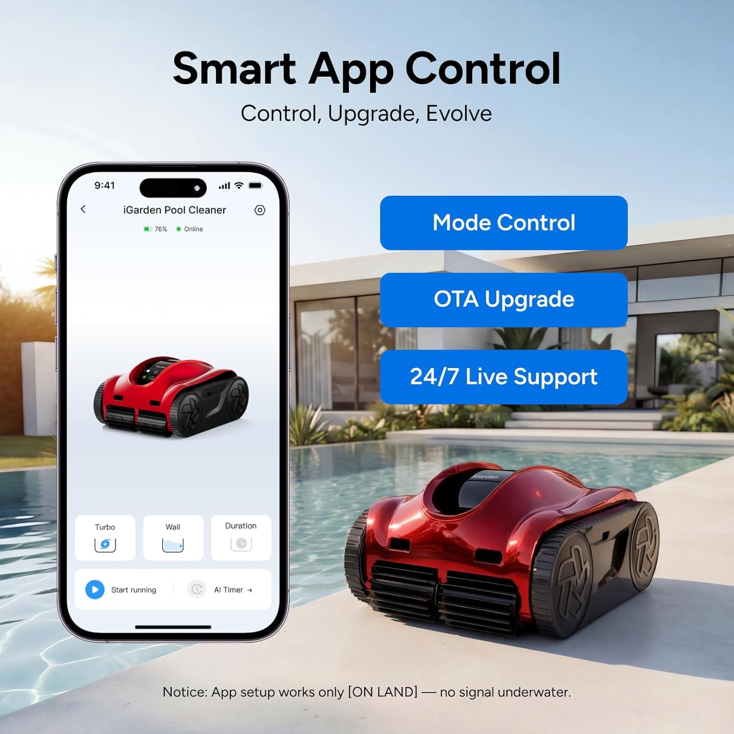 (2026 Upgrade) iGarden Pool Cleaner K Pro, 10H Runtime, Cordless Robotic Pool Vacuum for Inground Pools, 200% Turbo Suction, Smart Navigation, Touchscreen & APP, 4L Large Basket, Auto-Parking