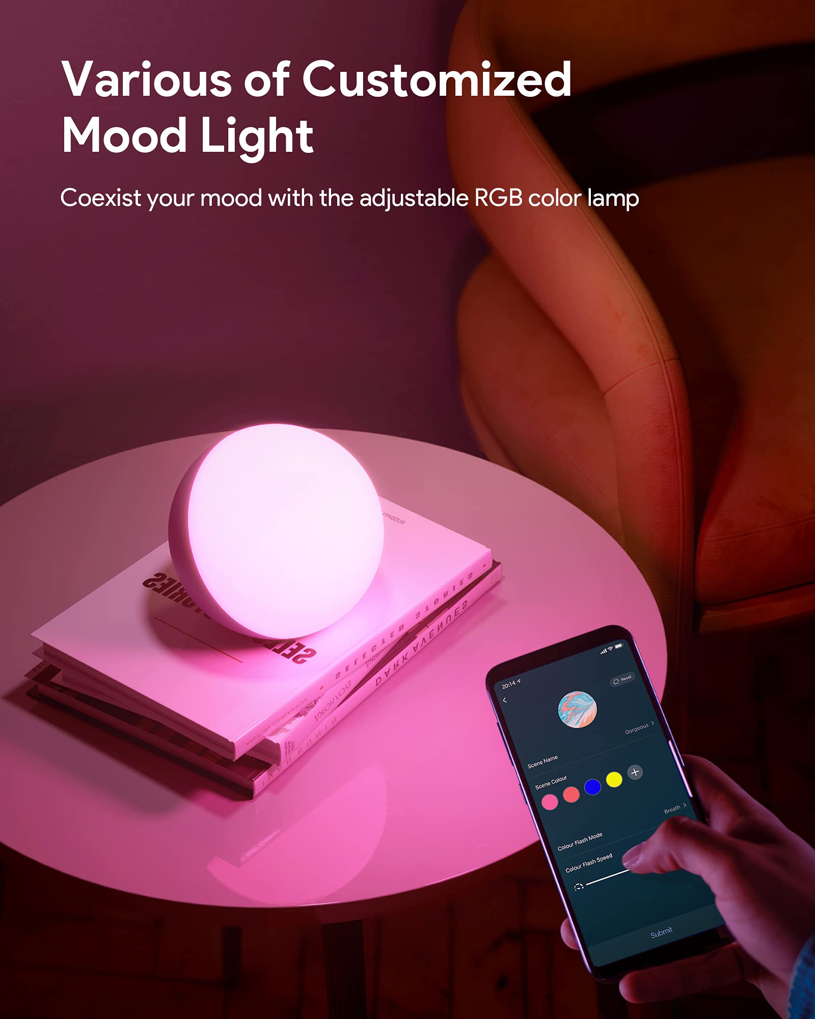 Lámpara de escritorio inteligente regulable con control por app