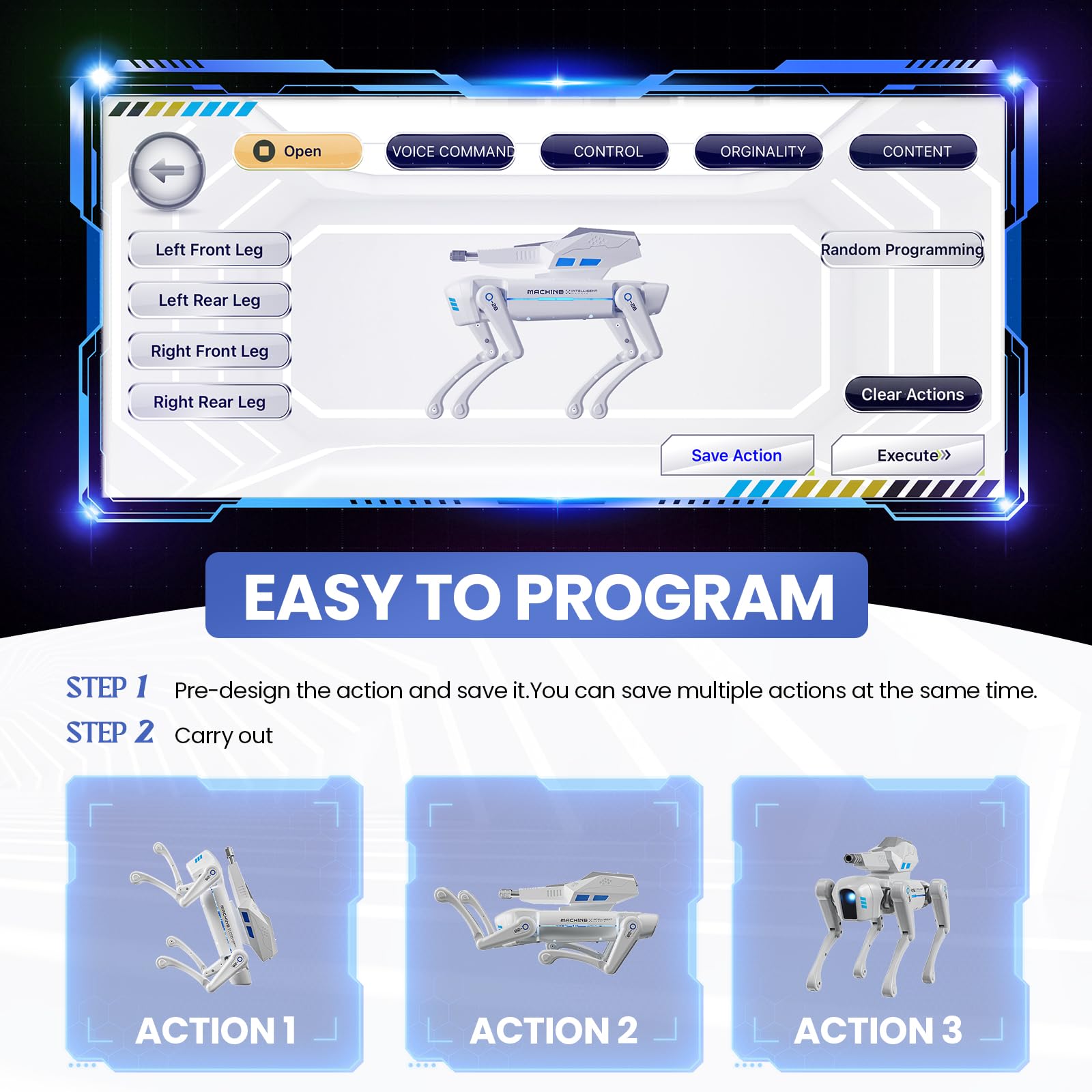 Interactive STEM Robot Dog with Blaster, Voice Control &