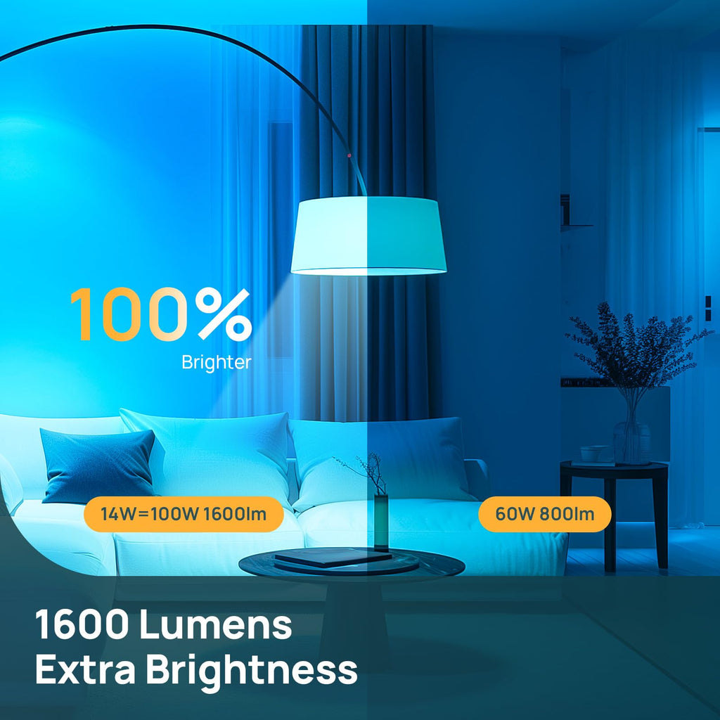 Matter Smart Bulb, 1600LM Color-Changing Light