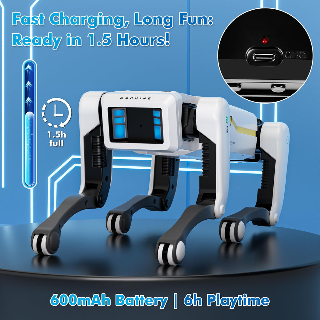 Smart Robot Dog — 30+ Actions, Voice Control, APP Programming, STEM Toy, USB-C Fast Charge, 6H Battery, iOS/Android, Ages 6+