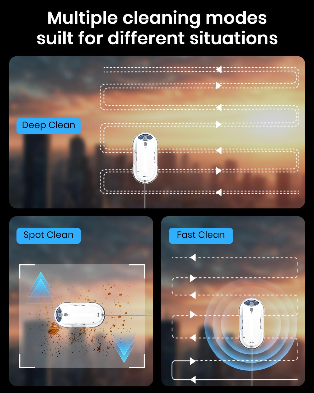 K1 Smart Window Cleaning Robot with Twin Turbo AI Path Planning Technology