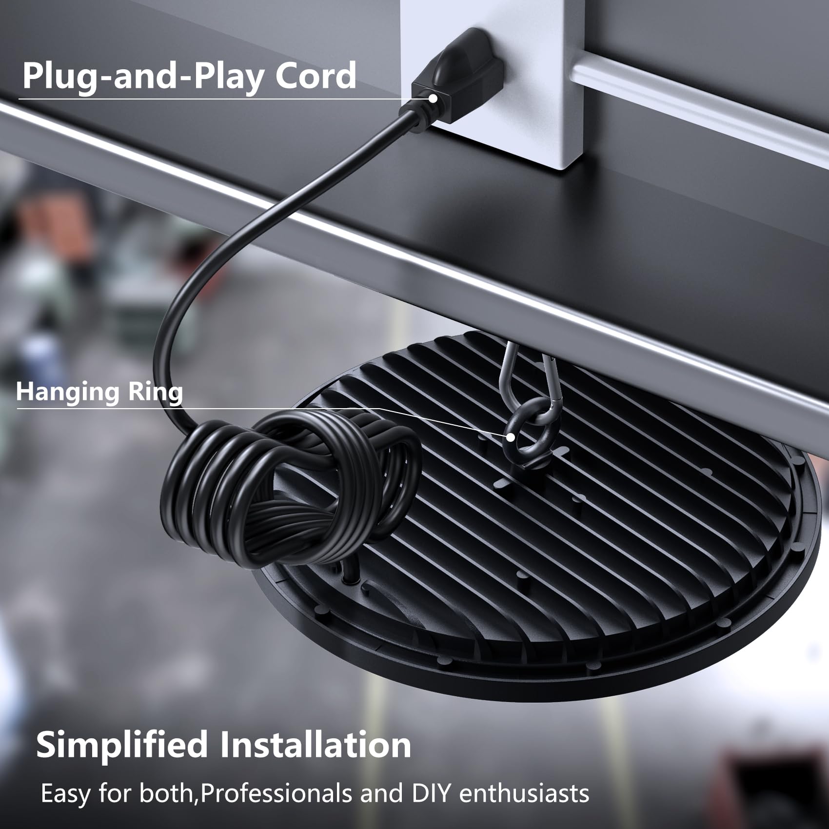 AIKVSXER 200W UFO LED High Bay Light, 30000LM Shop Lights, 6000K Garage Lights IP65 Waterproof Commercial Bay Lighting for Warehouse, Gym, Factory, Workshop Plug & Play, 5FT Power Cord 6 Pack