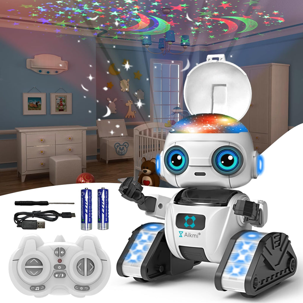 Rechargeable Robot Toy with Mini Projector for Kids AK-ROBOT-01