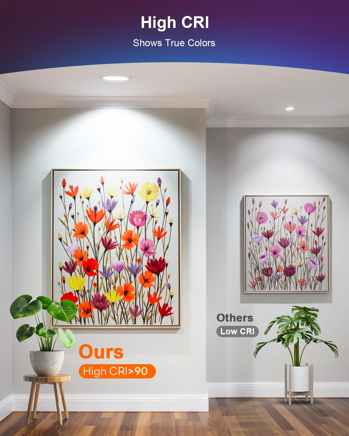 DUSKTEC Smart Recessed Lighting 6 Inch, RGBCW LED Recessed Ceiling Light Compatible with Alexa, Dimmable 16W 1500LM Canless Downlight with Junction Box for Living Room, 12 Pack