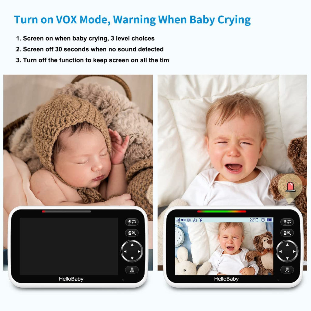 WiFi Olmayan Körpə Monitoru 5" Ekran Pan-Tilt-Zoom Kamera ilə