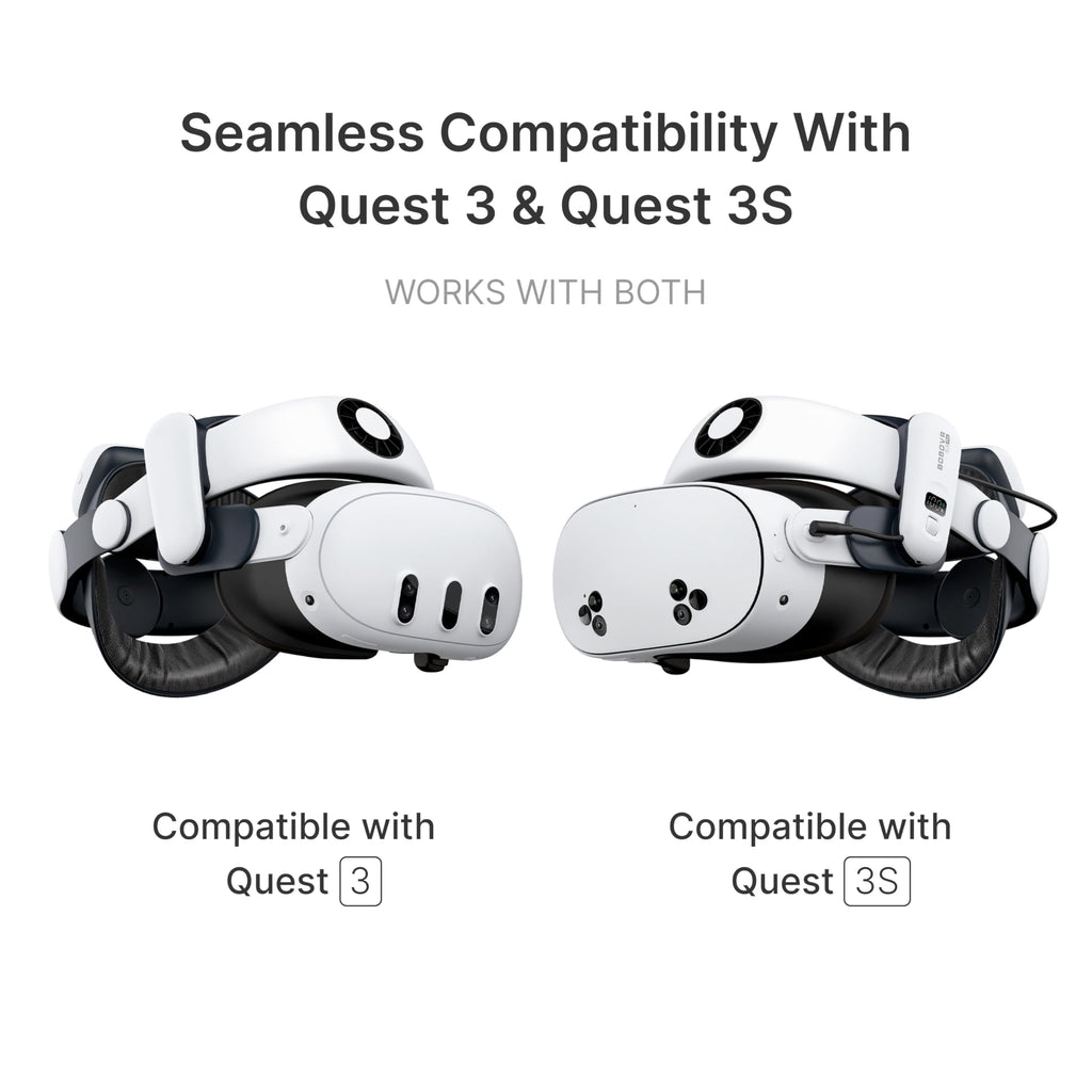 BOBOVR S3 Pro Battery Strap Accessories,Head Air Cooling System and 10000mah Hot-swappable Battery Pack,Compatible with Meta Quest 3/Quest 3S