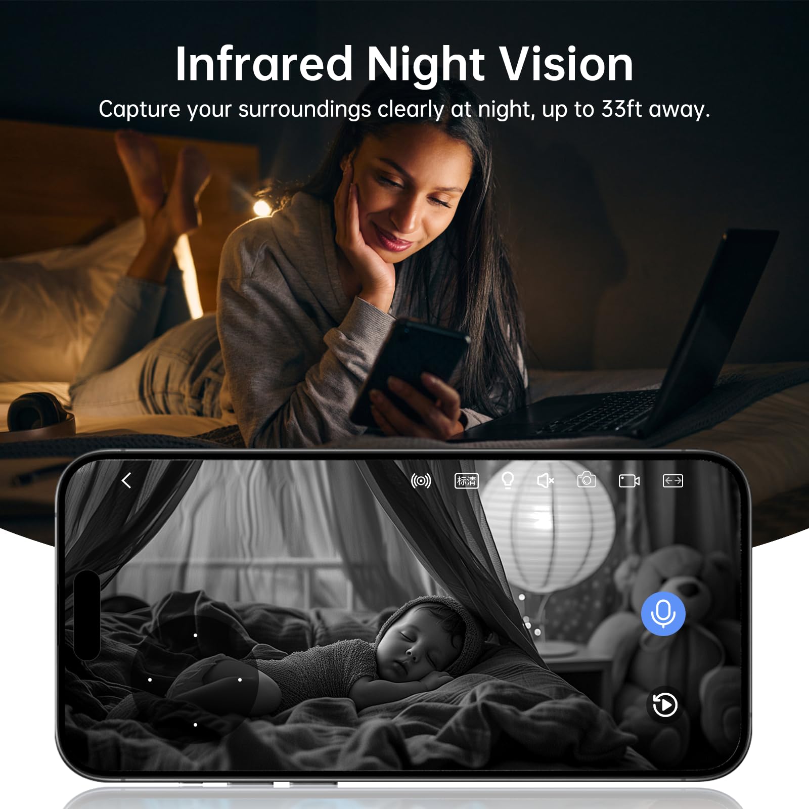 Chpuss Inomhuskamerarobot med 2K HD