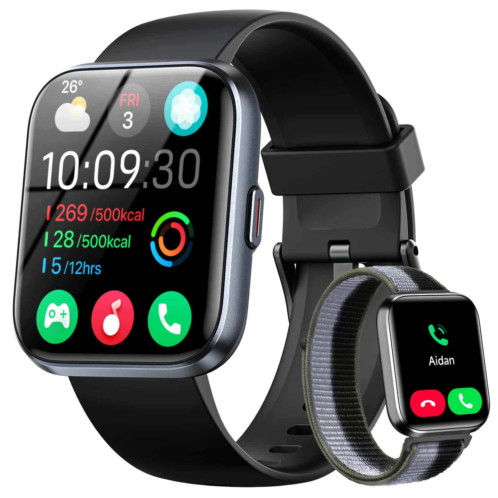 Smart Watches for Women Men, 1.83" HD Alexa Smart Watch for Android & iPhones (Calls/SMS/Reminders), Fitness Watch with Heart Rate Monitor, Sleep/Step Count Tracker, 120+ Sport Modes Pedometer Watch