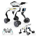 3 in 1 Robot Dog with Wheels Kit, 30+ Bionic Actions, Voice & Remote Control, Programmable Moves, Rechargeable Battery, All-Terrain Stunt Pet Toy for Kids(Removable Claw & Cannon)