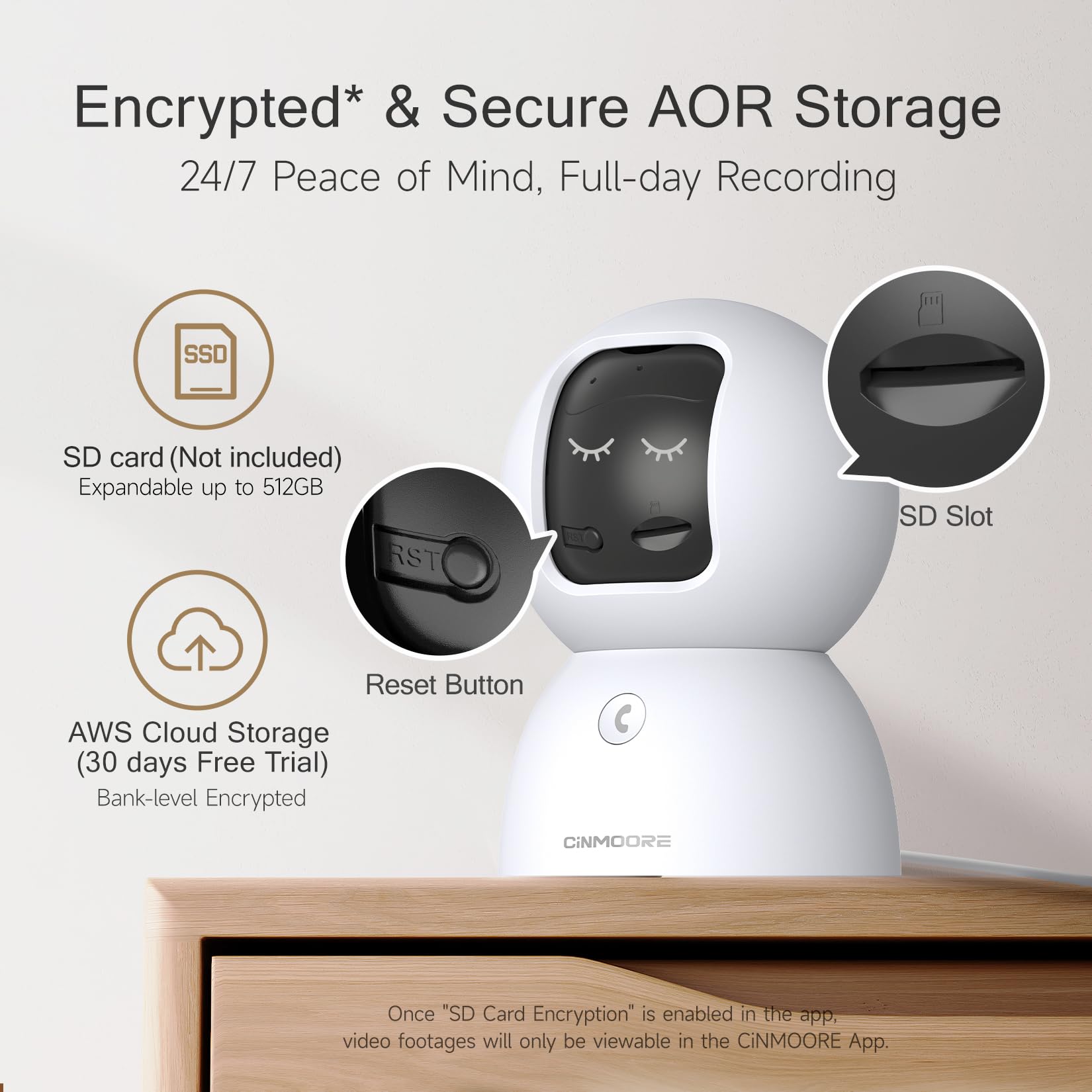 CINMOORE 5G Security Camera Indoor 3-Pack, No-Monthly-Fee AI Tracking Facial Recognition, 3K Pet/Dog Camera with Speaker/Phone App, PTZ WiFi Baby Monitor Cameras for Home Security, 0-Glow Night Vision