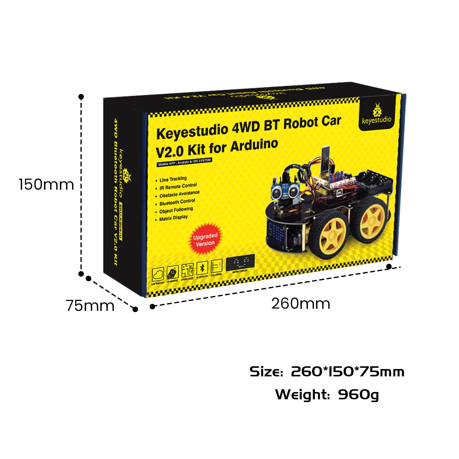 Программируемый набор для сборки робота-автомобиля 4WD для Arduino Uno