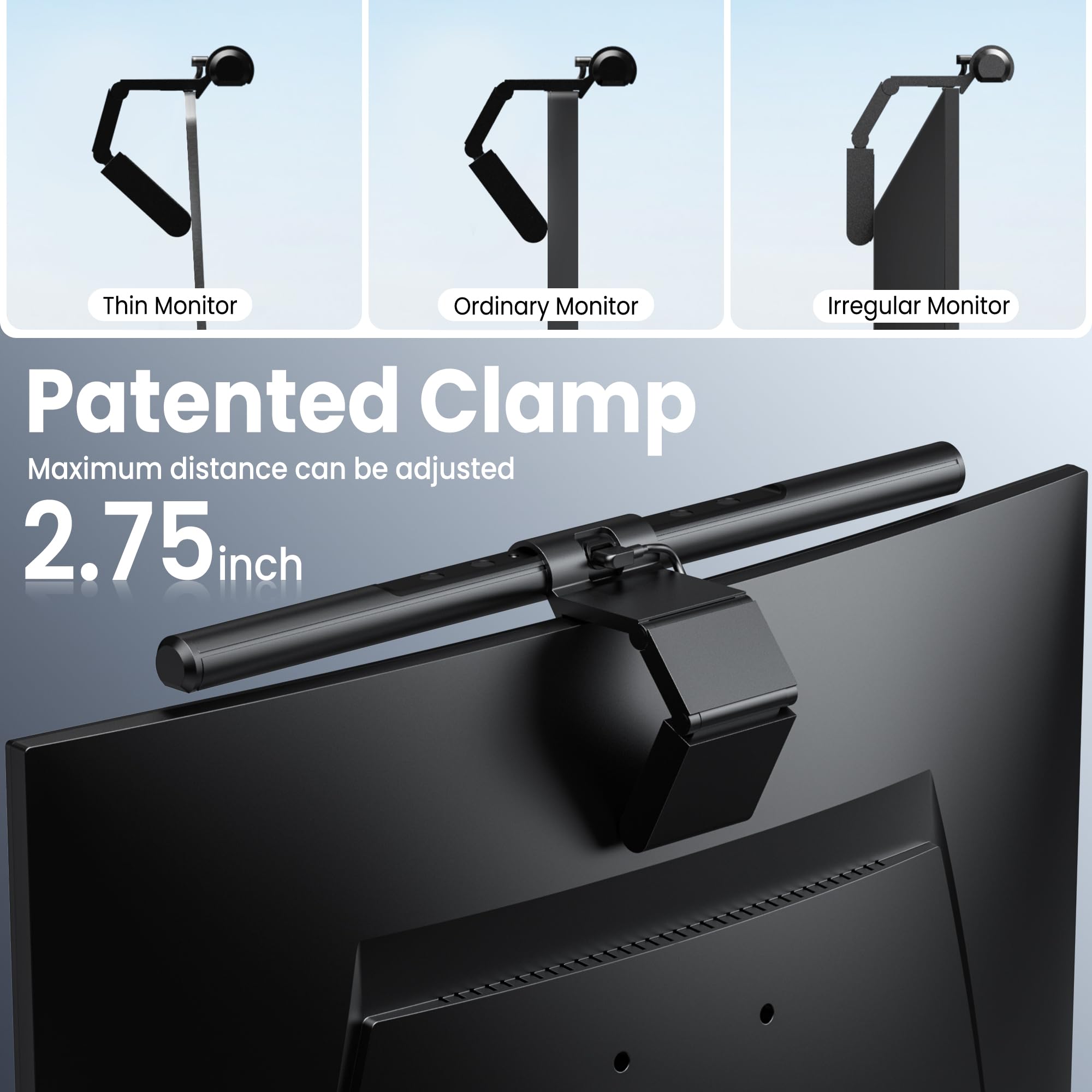 Computer Monitor Lamp with Auto-Dimming and Eye Care