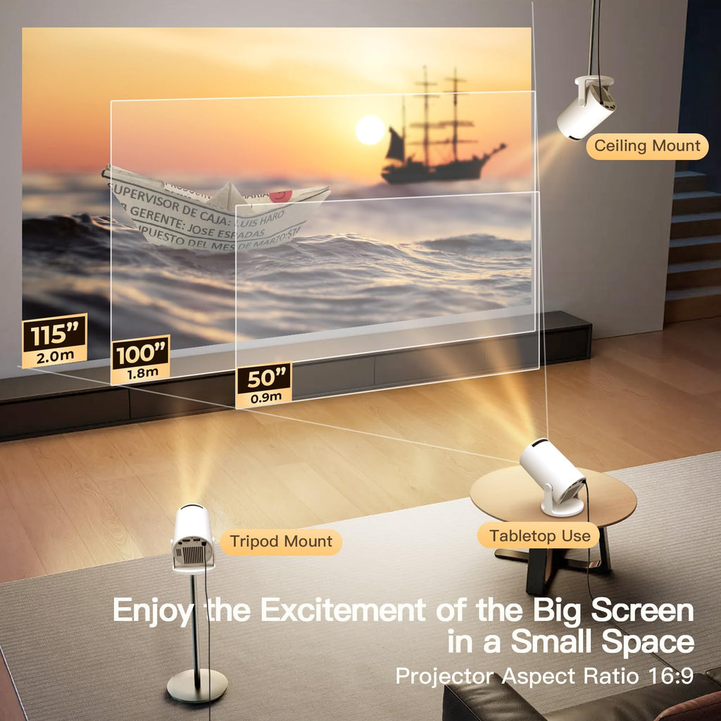 Proyector Portátil Inteligente 4K con Android OS M18 Pro