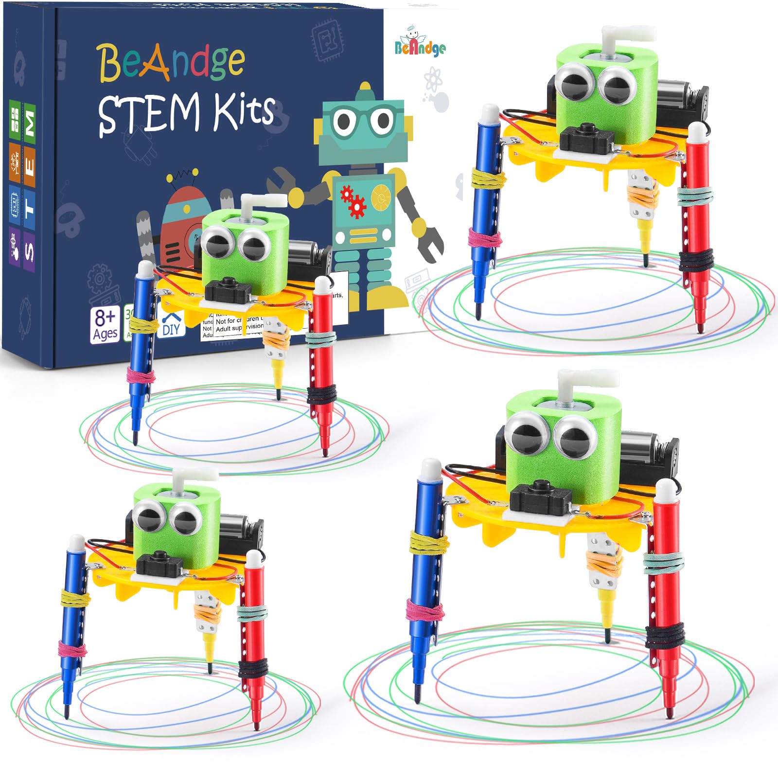 Набор из 4 конструкторов роботов-художников для детей 8-12 лет