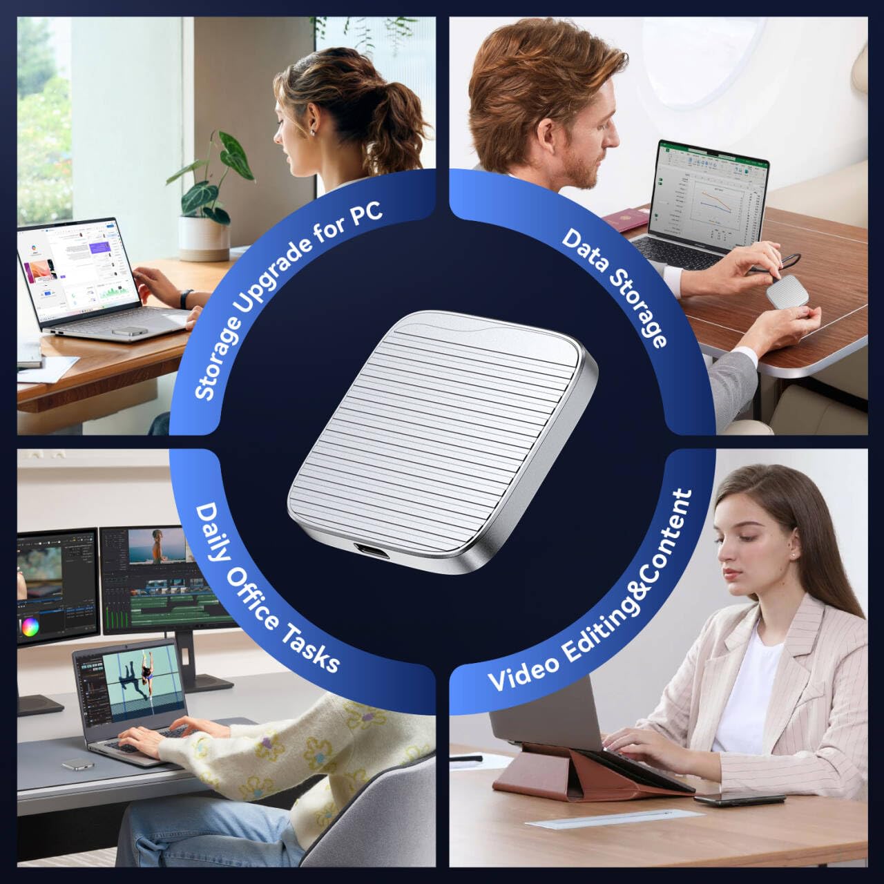 512G External SSD Magnetic Portable SSD USB 3.2 Gen 2x2 up to 2000MB/s 4K 120 fps ProRes HDR Video Record Metal USB-C External Solid State Drive for iPhone 16 Pro Max, Smartphone, Tablet, Laptop