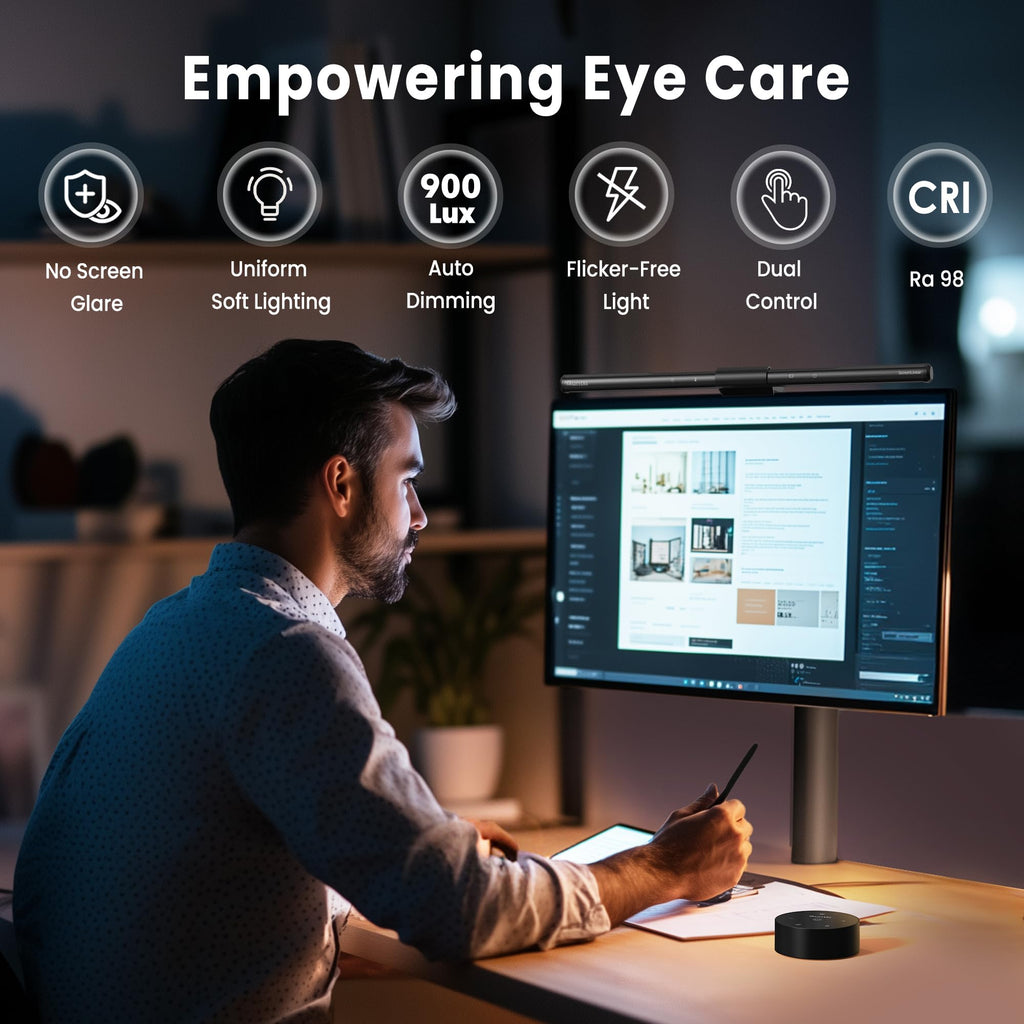 Computer Monitor Lamp with Auto-Dimming and Eye Care