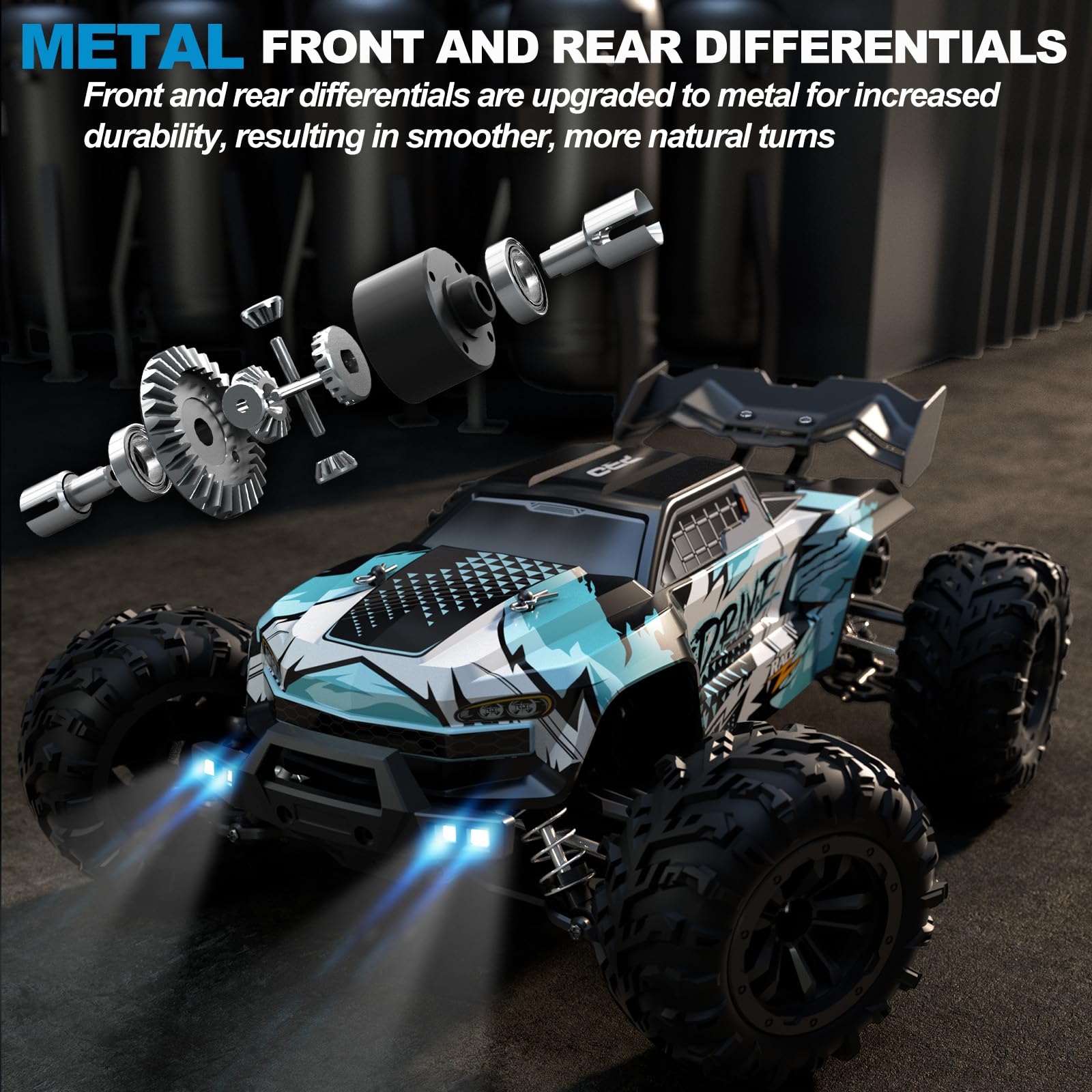 1:16 Ölçülü 50+ MPH Fırçasız RC Off-Road Monster Truck