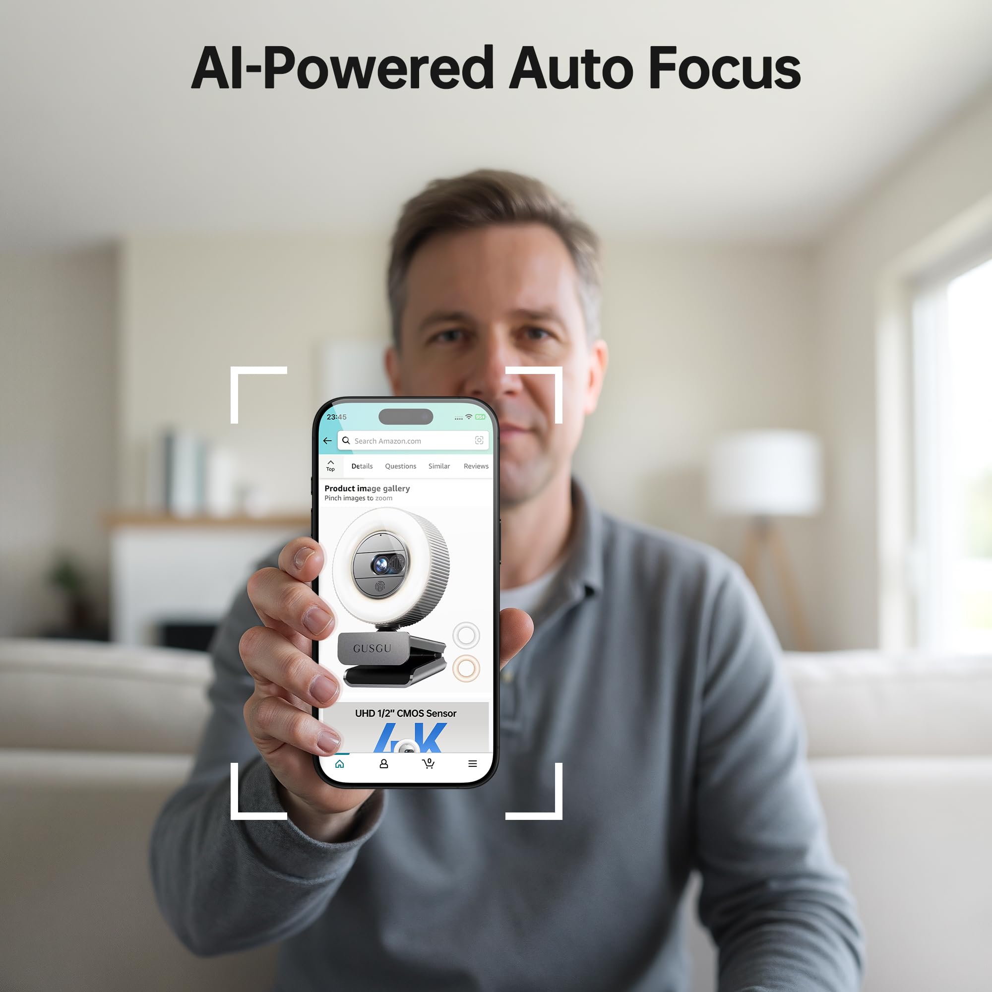Веб-камера G910 Pro 4K со встроенной подсветкой и защитной шторкой для стриминга