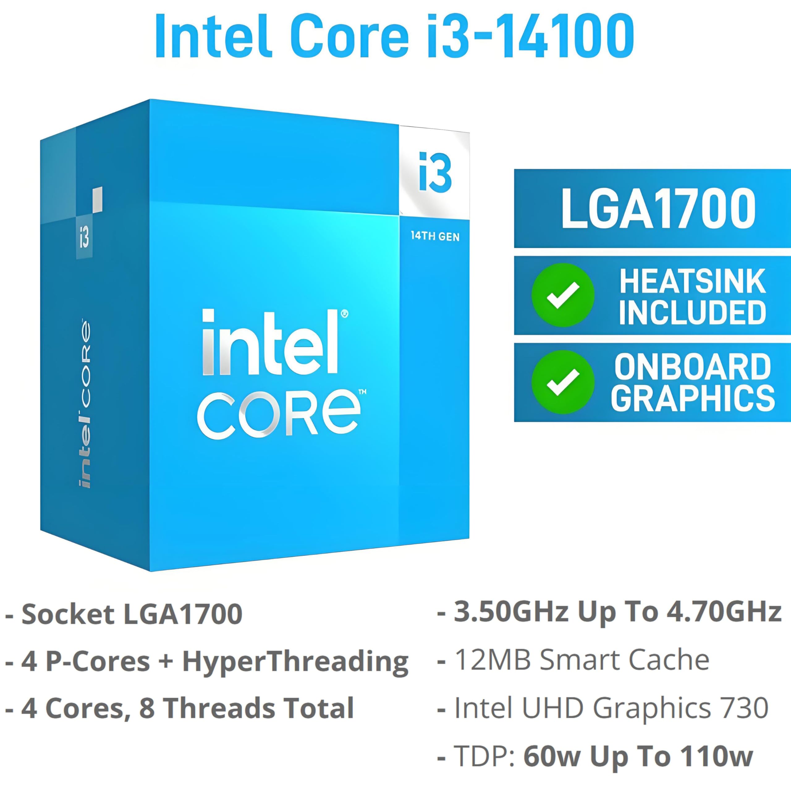Dell 14th Gen Intel Core i3 Desktop Tower QCT1250
