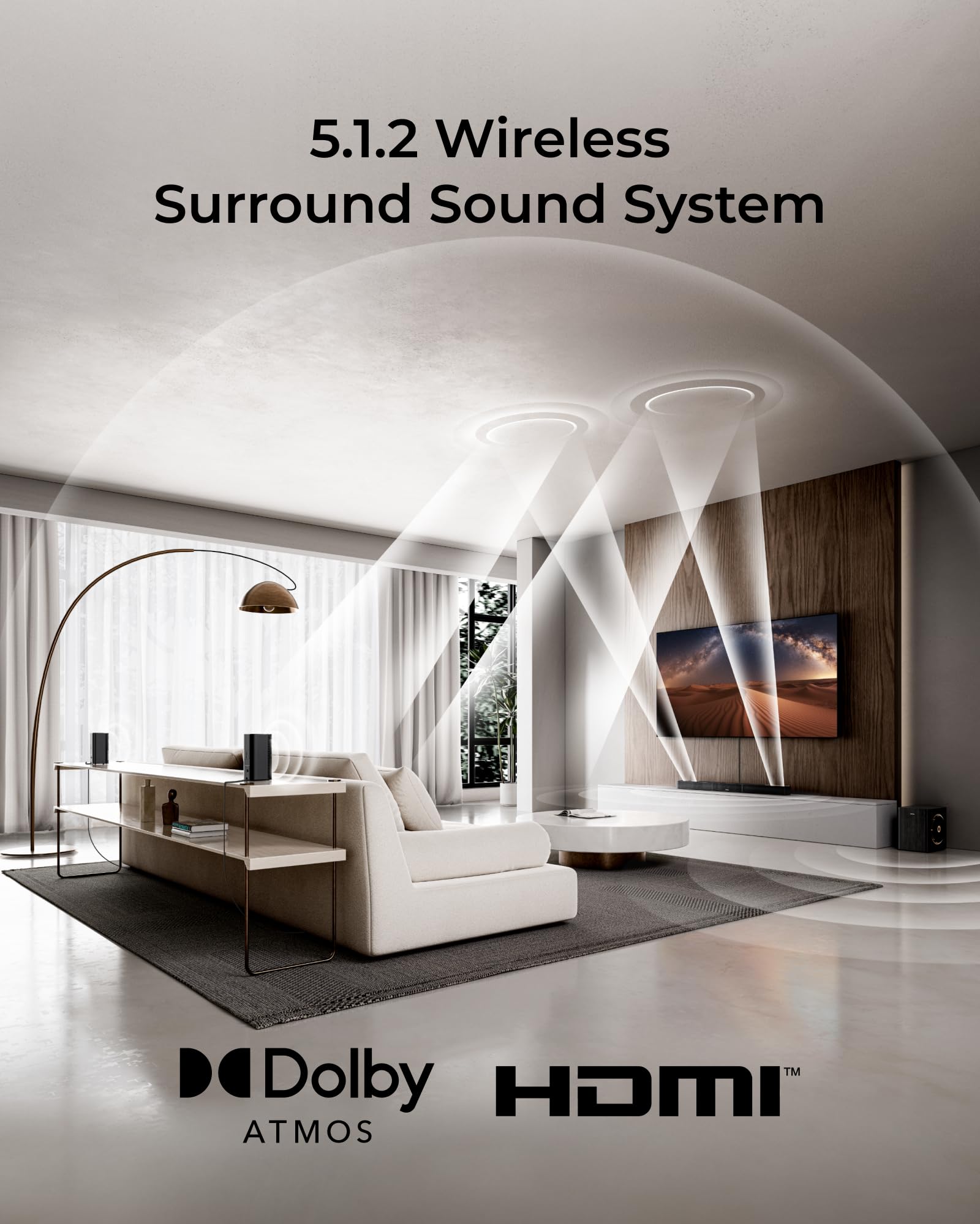 Barra de sonido 5.1.2ch Dolby Atmos con Subwoofer Inalámbrico