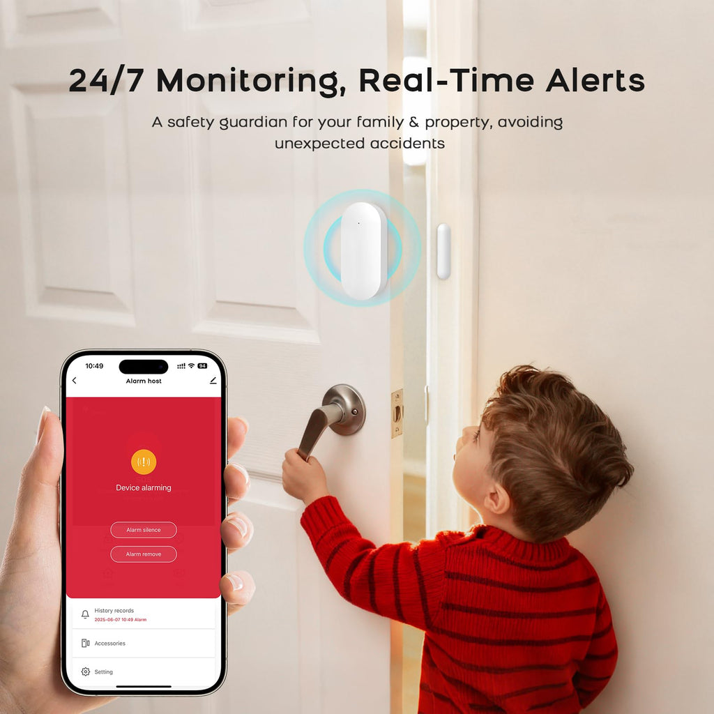 2026 Home Security System, 7-Piece Wireless Smart Alarm System Kit with Instant App Alerts & WiFi+GSM/4G,Mobile App Control,Door/Window Sensors,Remote,Motion Detectors,Compatible with Alexa