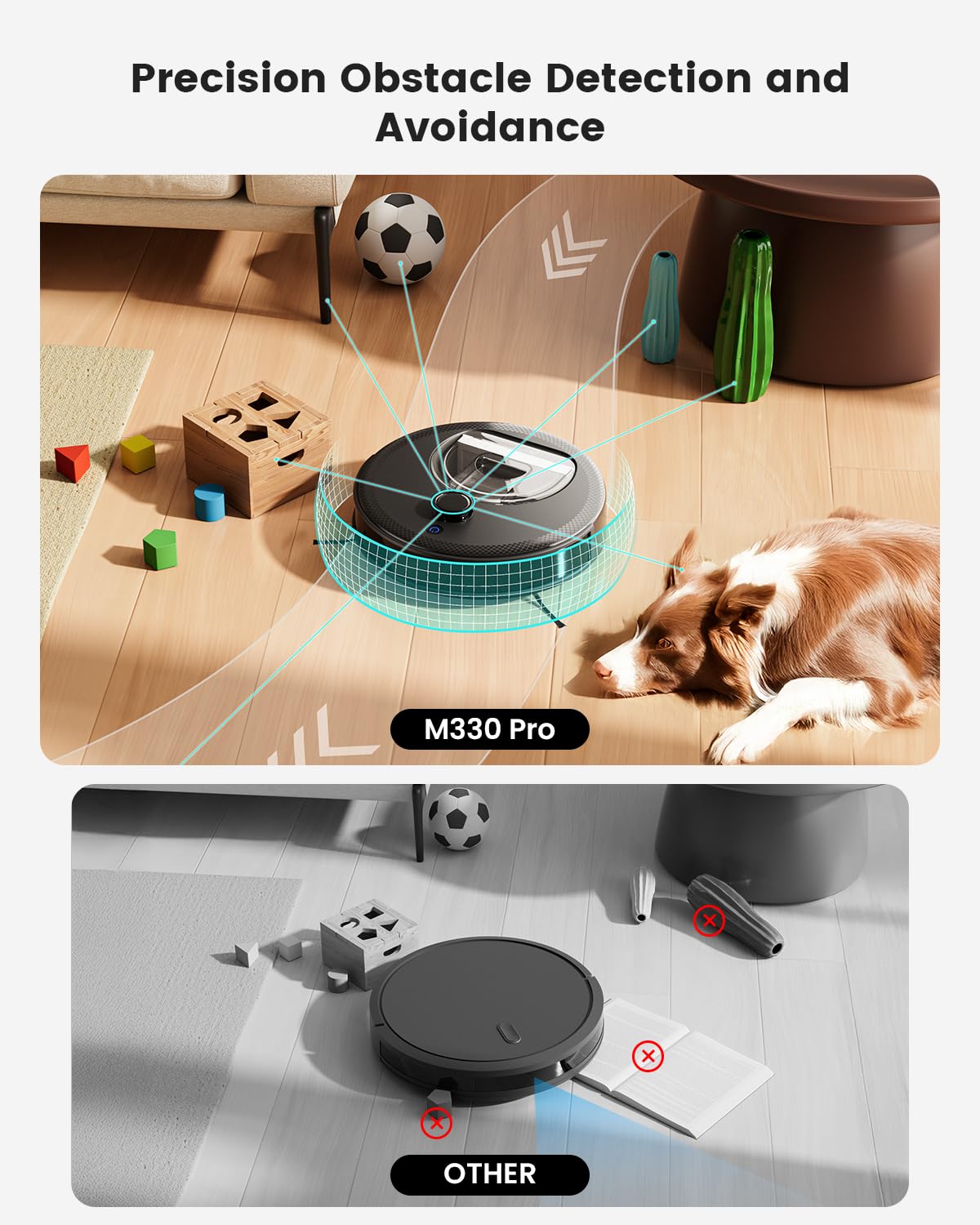LiDAR Robot Vacuum and Mop with Smart Mapping, M330