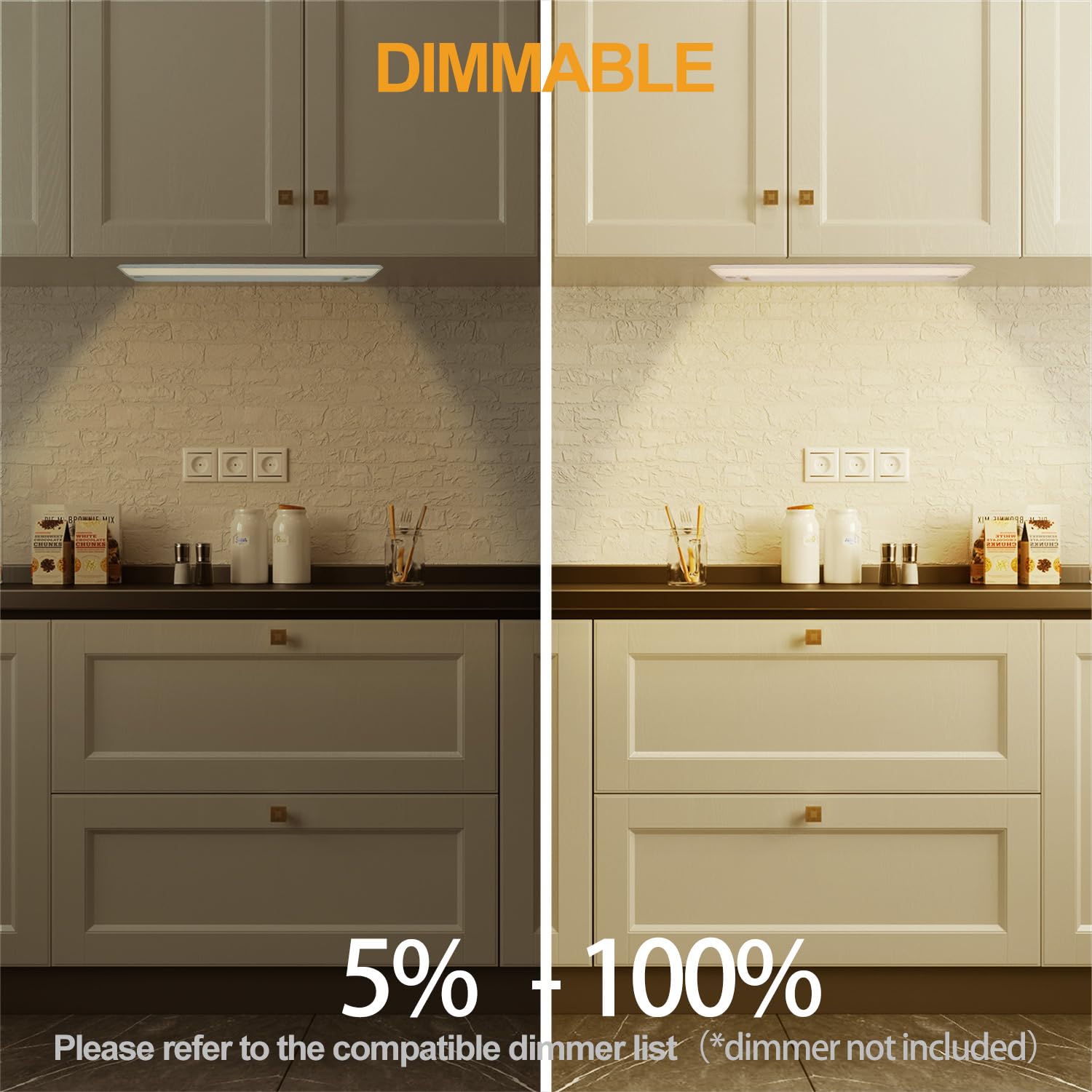 Ansen 4Packs of Under Cabinet Lighting Hardwired, 12IN 10W 666LM, Dimmable Led Light for Kitchen/Bar/Closet, CRI>92, R9>90, 3 Color Temperature, 3000K/4000K/5000K(Warm White, Cool White, Daylight)