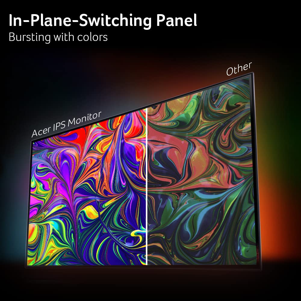 acer KB242Y - 23.8 Inch IPS Zero-Frame Full HD (1920 x 1080) Monitor | Tilt | Up to 120Hz Refresh | 1ms (VRB) | sRGB 99% | HDMI & VGA Ports | Adaptive-Sync Support (FreeSync Compatible)