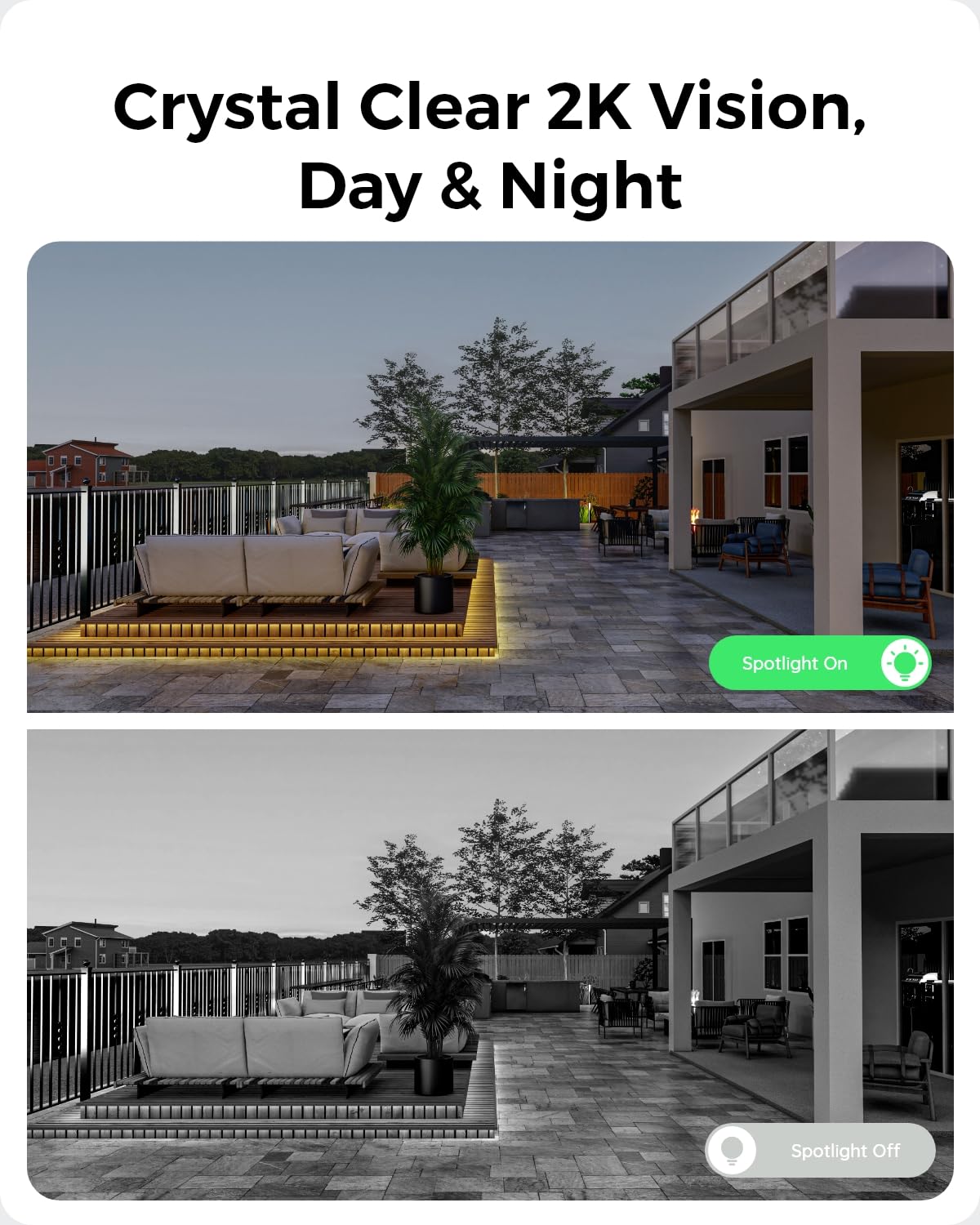 2K Солнечная беспроводная уличная камера безопасности с цветной ночной