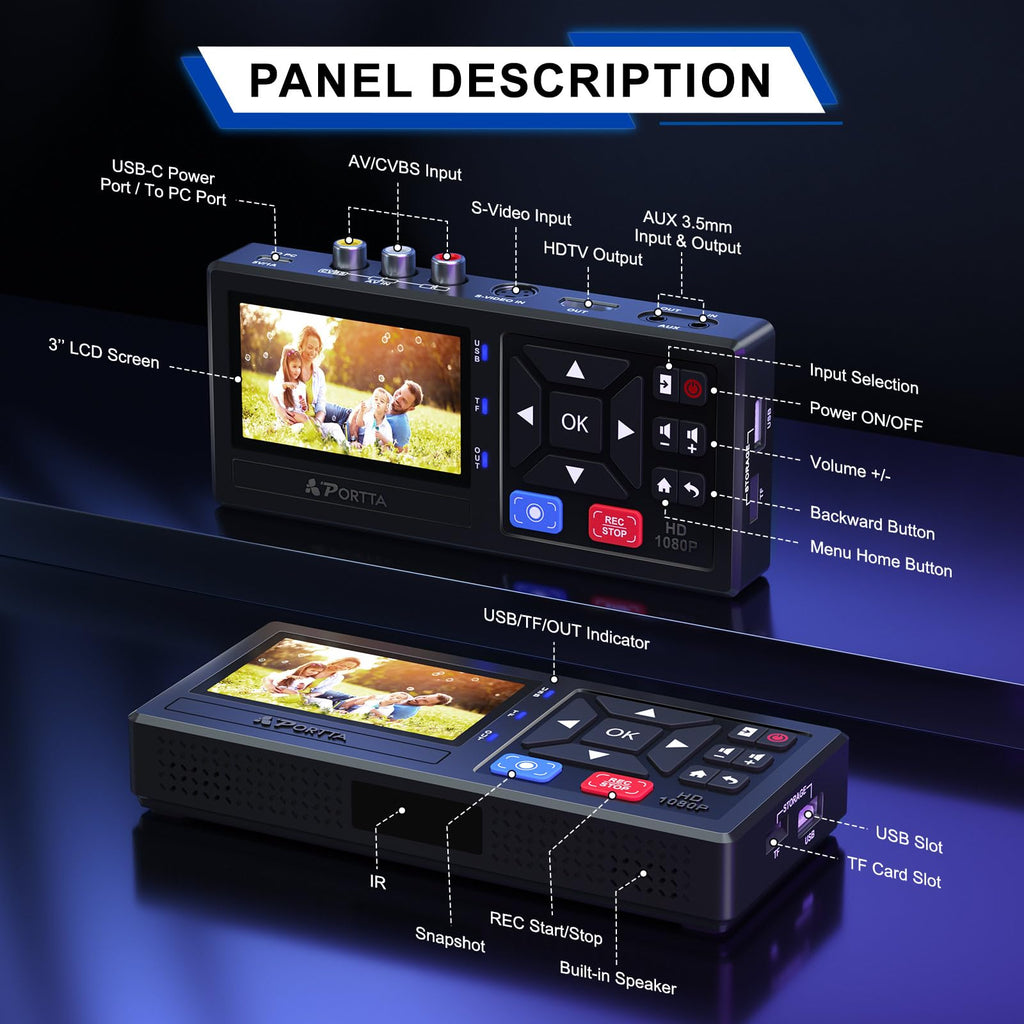 VHS to Digital Converter Video Recorder VD10