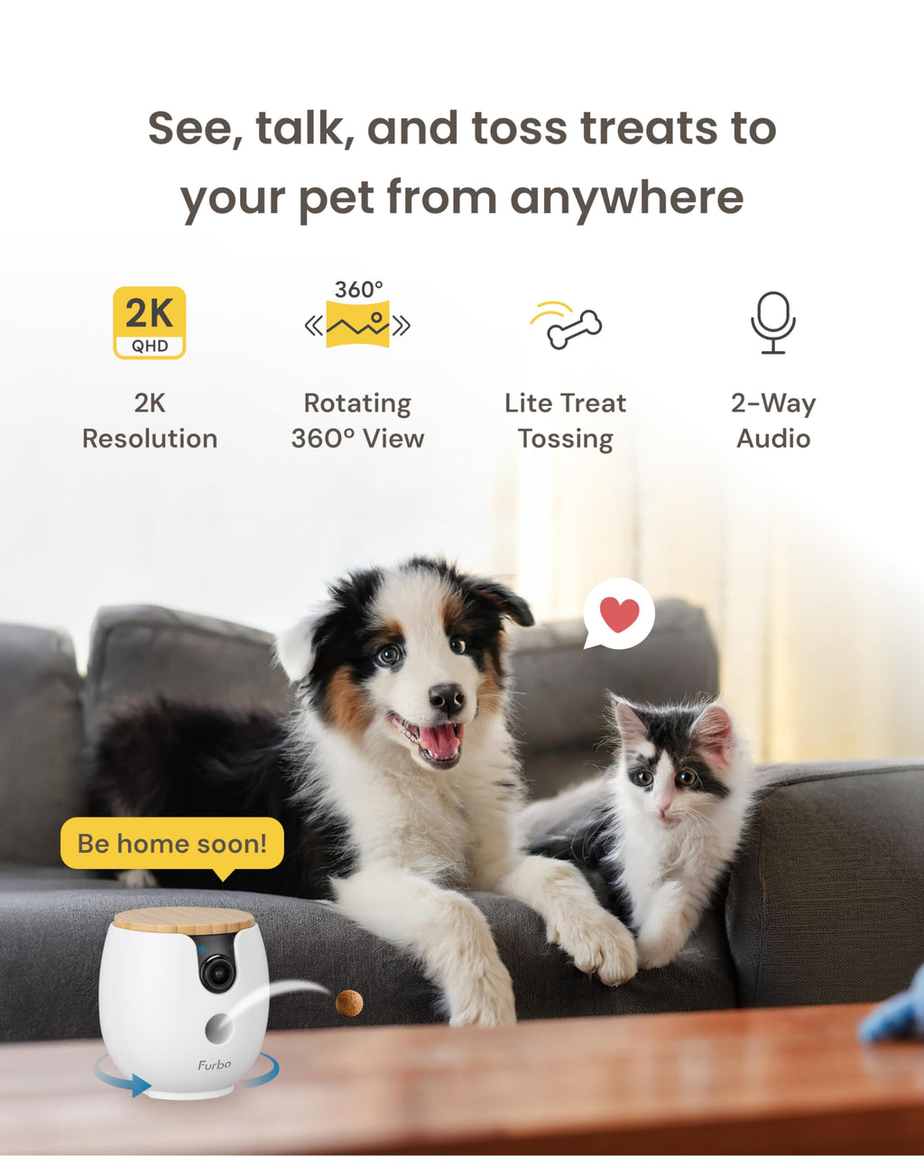 Умная камера Furbo Mini 360° 2K QHD для домашних