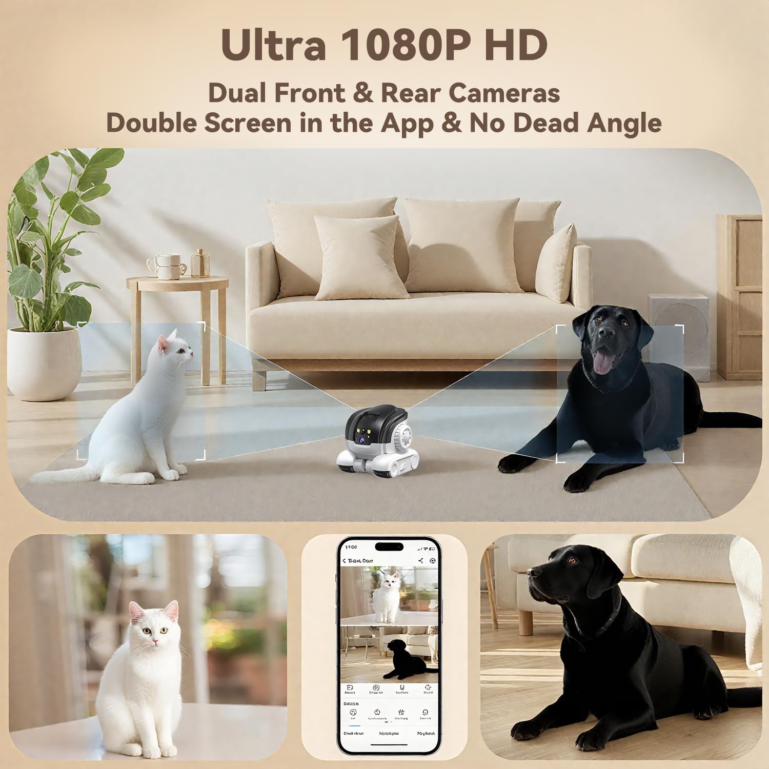 AEZ 1080P Dual Lens Robot Security Camera