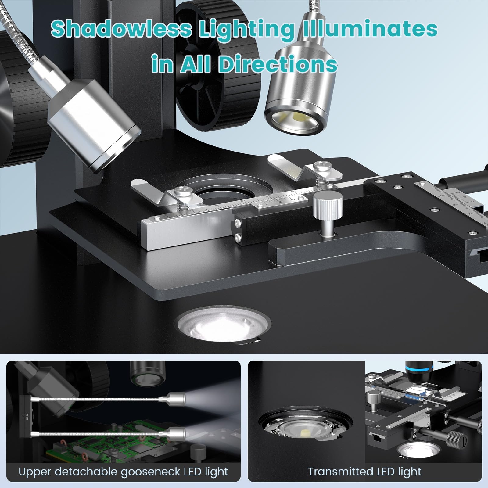 5 Lens HDMI Digital Microscope 5000X LM266S