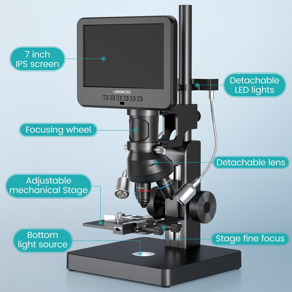 5 Lens HDMI Digital Microscope 5000X LM266S