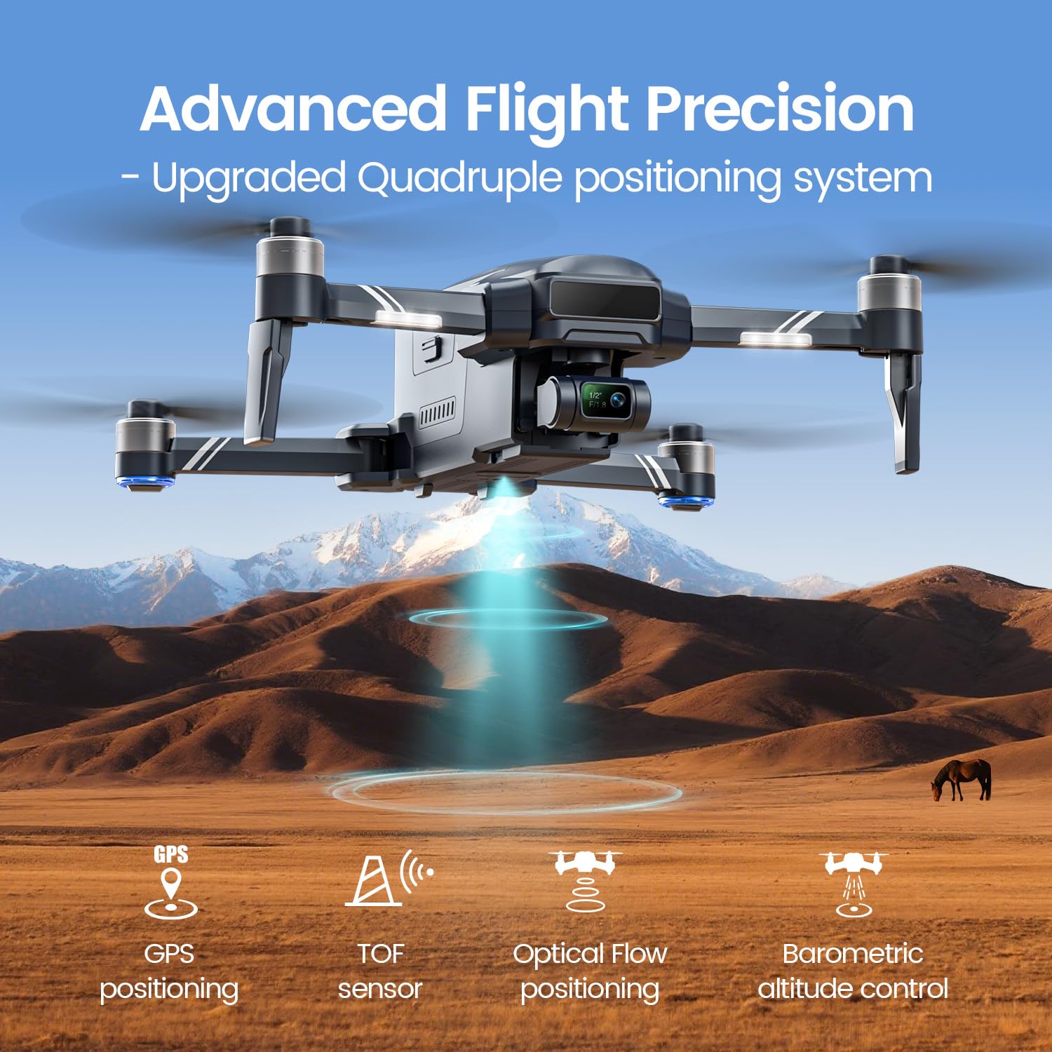 3-Achsen-Gimbal-Drohne mit 4K-Kamera GPS HS600D