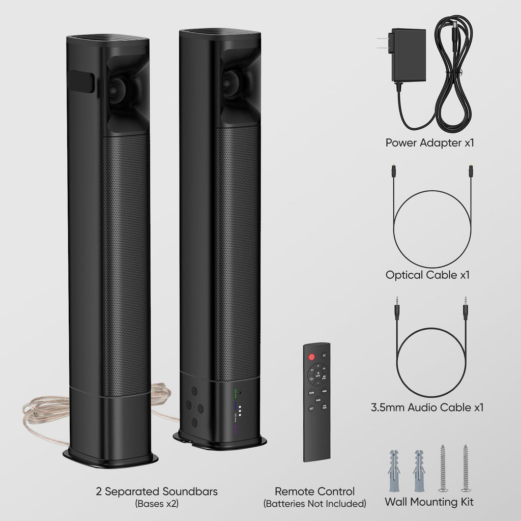 Barra de Sonido Desmontable de 80W para Smart TVs