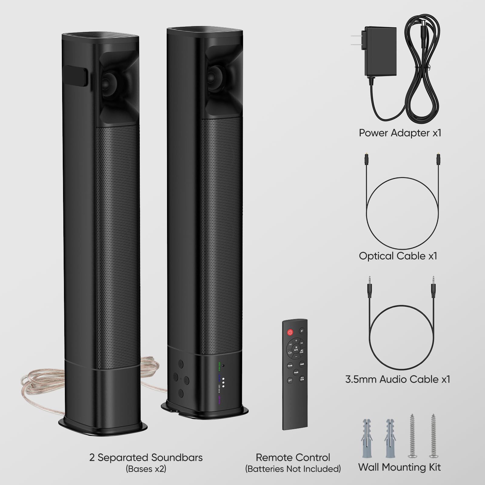 Barra de Sonido Desmontable de 80W para Smart TVs