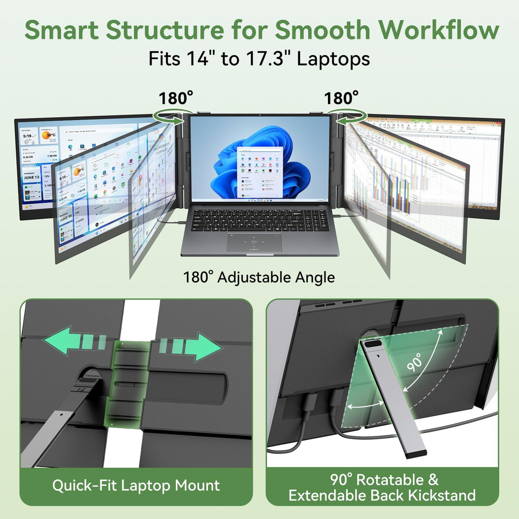 15.6" Triple Laptop Screen Extender DCM8
