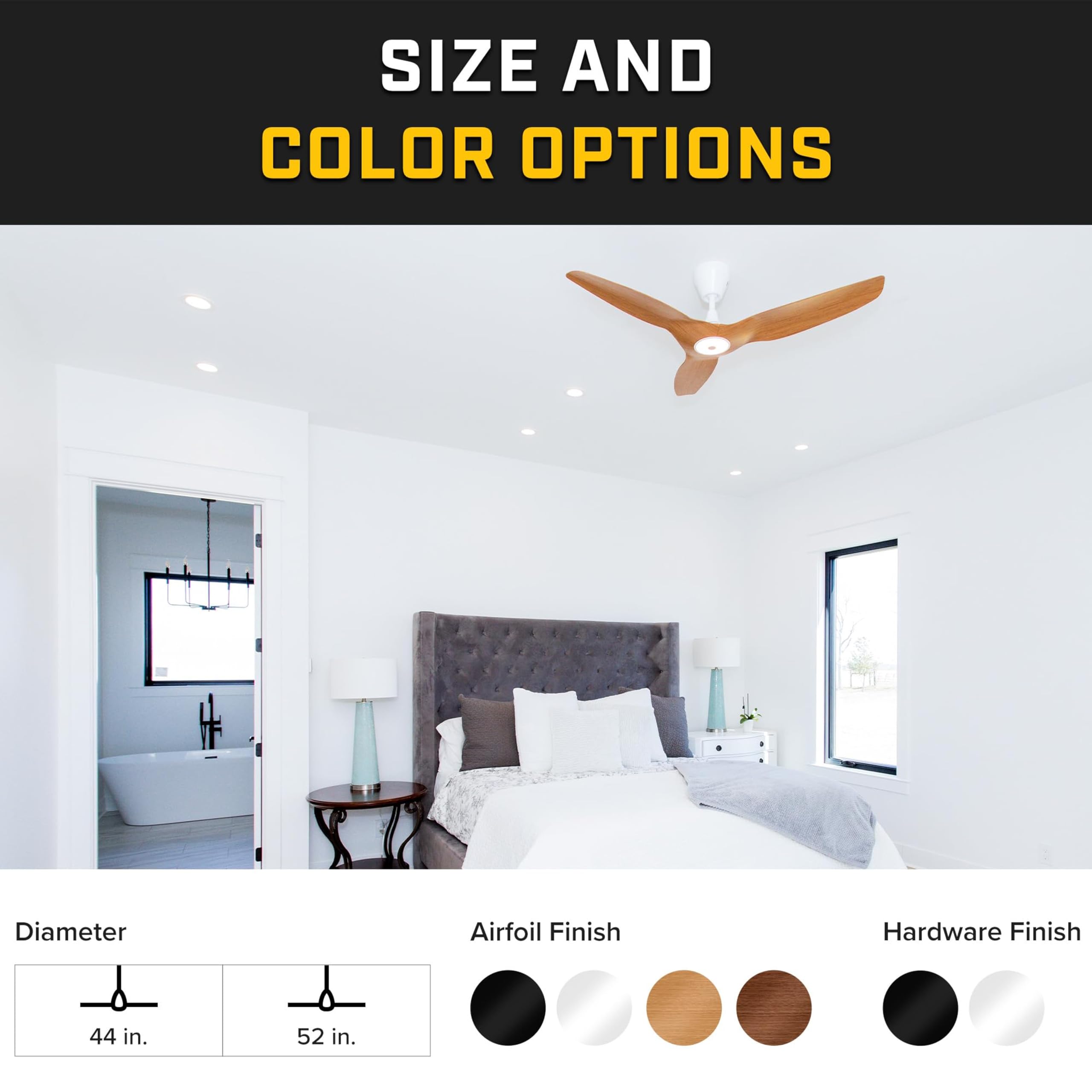Smart Ceiling Fan with LED Light and Sensors HBLSPCXX