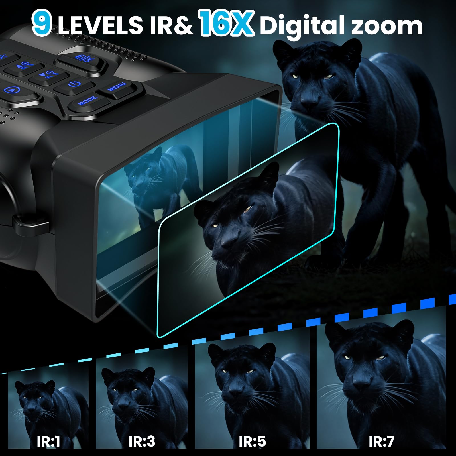 WARMTUYO 4K Night Vision Goggles with HD Display and Infrared