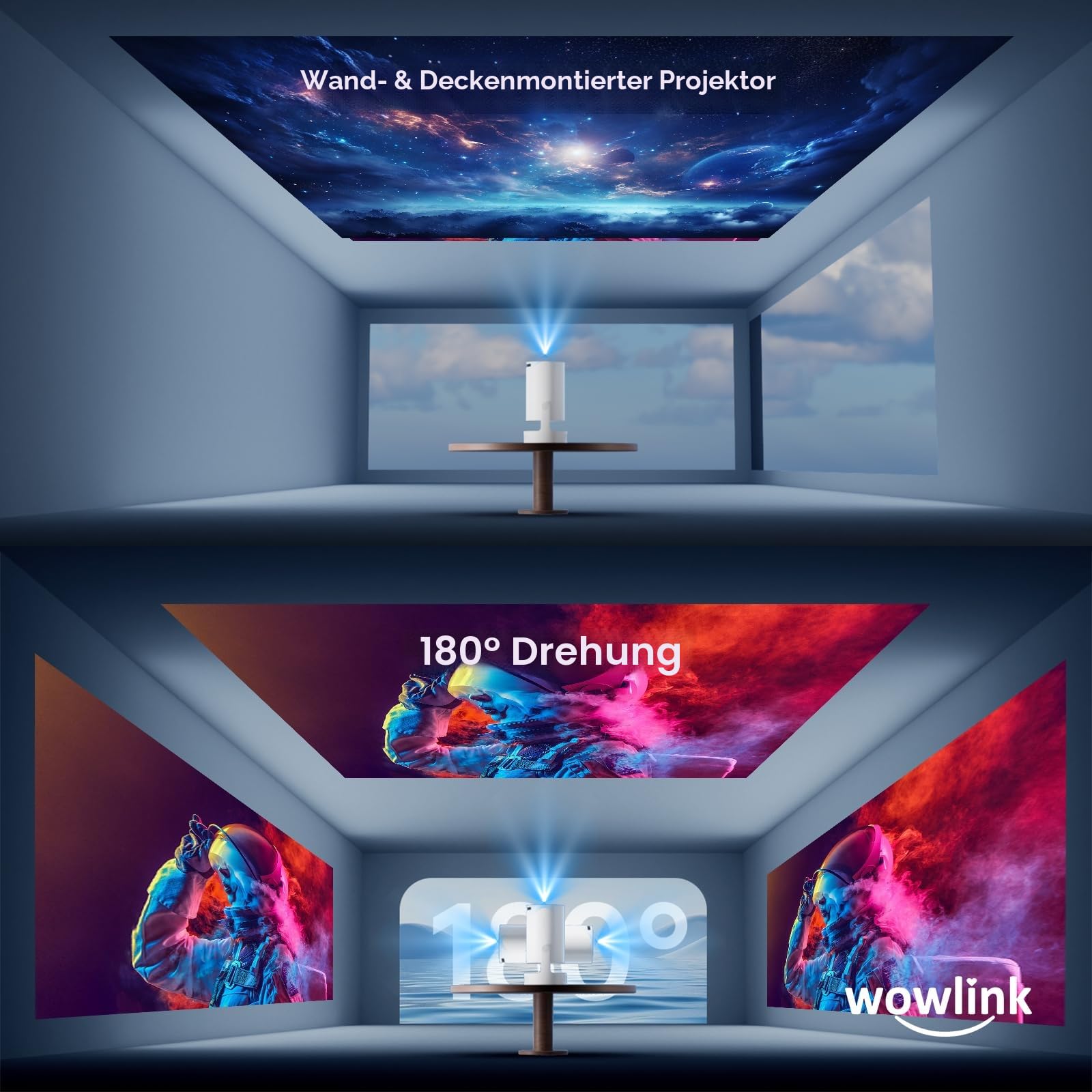 Proyector Mini Portátil 4K HDR con WiFi 6 Bluetooth