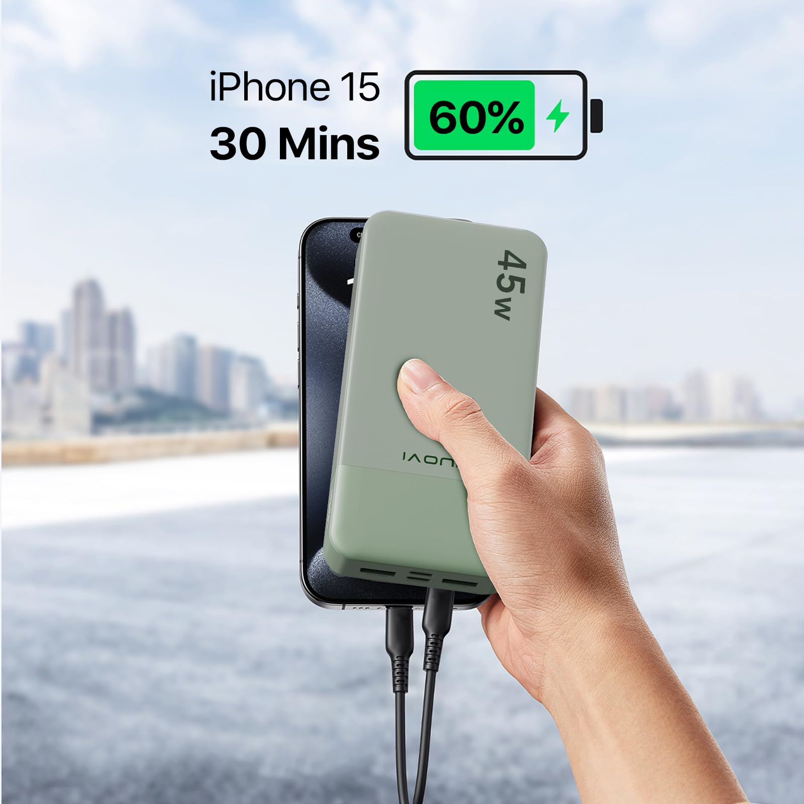 Power Bank 45W con Display Digitale per Ricarica Rapida