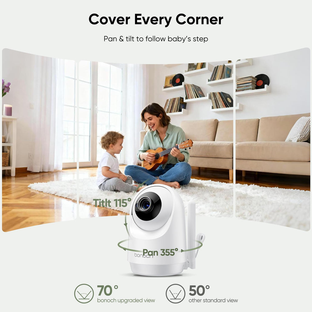7" WiFi Olmayan Körpə Monitoru 1080P HD Ekranla