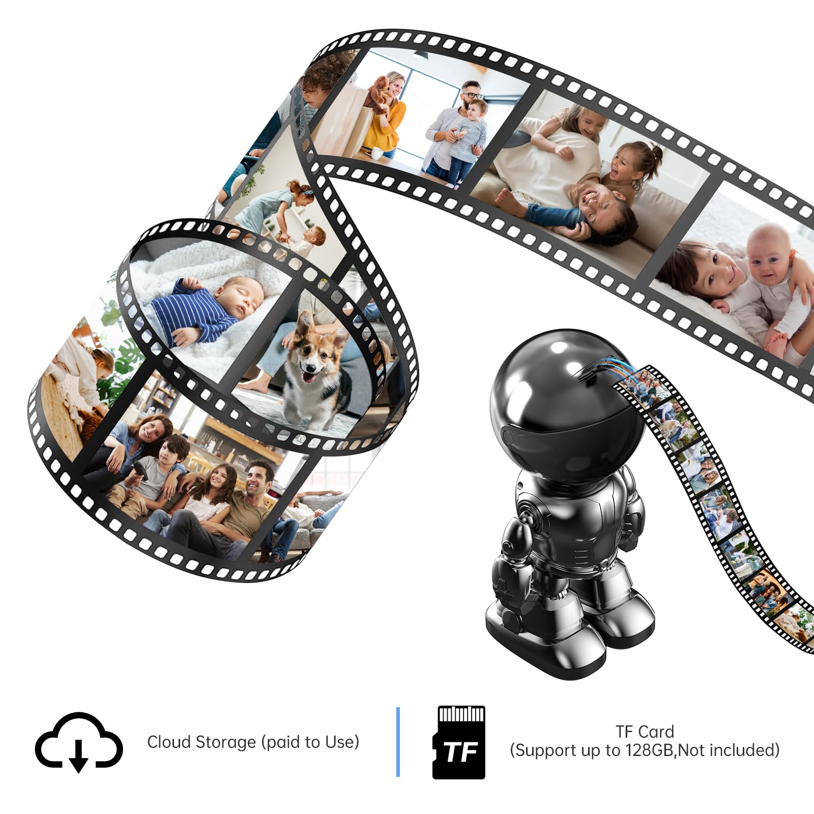 Chpuss Indoor Camera Robot with 2K HD