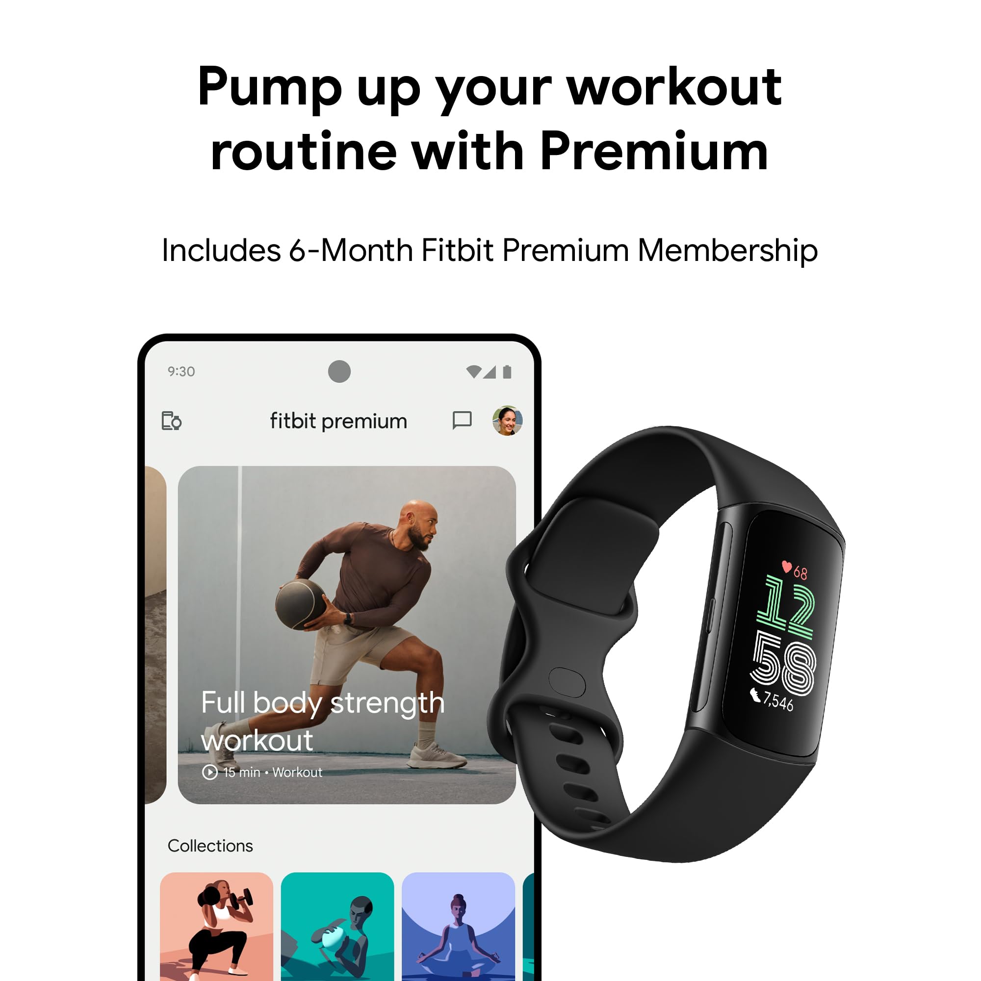 Фитнес-трекер Fitbit Charge 6 Obsidian GA05195-WW