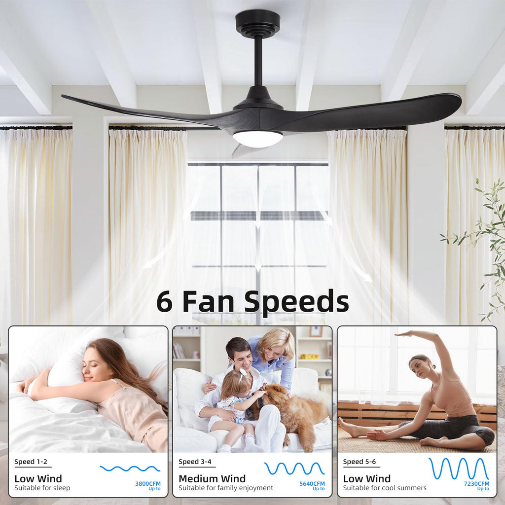 Smart WiFi Outdoor Ceiling Fan 52" with Light and